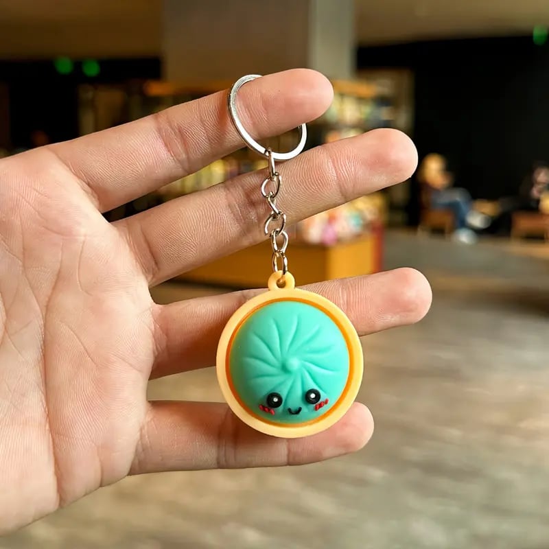 🔥LAST DAY 49% OFF - 🥟Cute Dumpling Pressable Fidget Keychain-touch sensing light