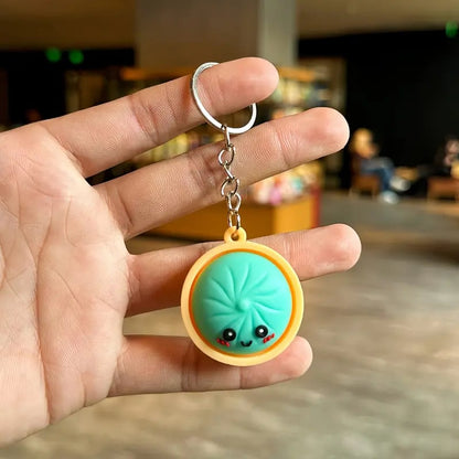 🔥LAST DAY 49% OFF - 🥟Cute Dumpling Pressable Fidget Keychain-touch sensing light