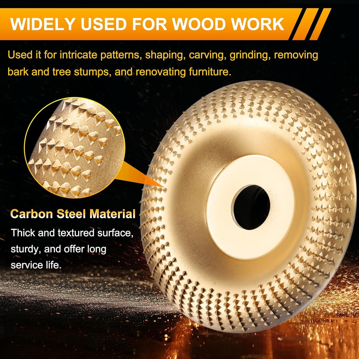 3PCS Wood Carving Disc Set for 4-Inch Angle Grinders
