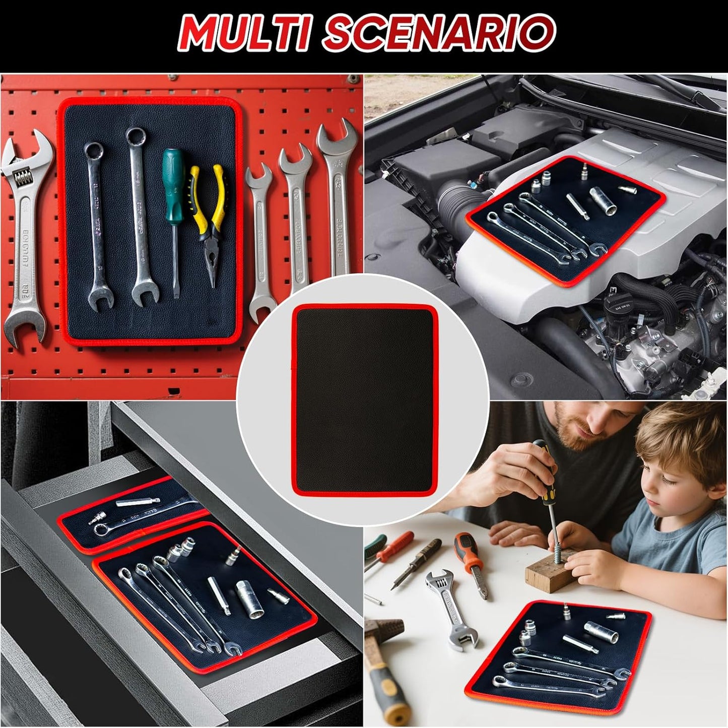 Magnetic Tool Tray Mat – Flexible Workshop Organizer for Metal Surfaces