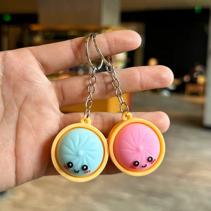 🔥LAST DAY 49% OFF - 🥟Cute Dumpling Pressable Fidget Keychain-touch sensing light