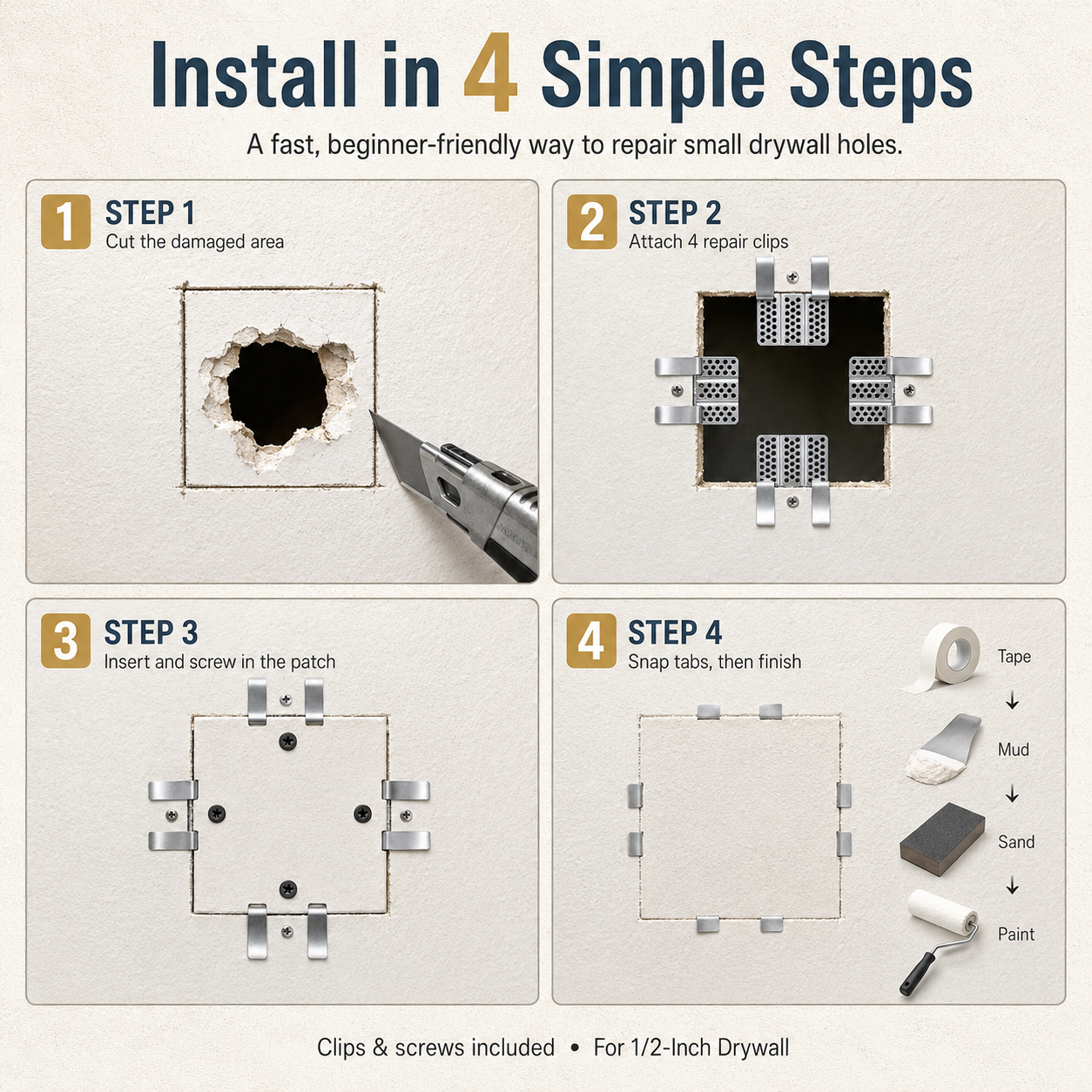 Drywall Repair Clips Kit