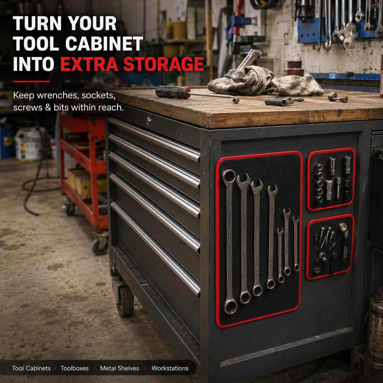 Magnetic Tool Tray Mat – Flexible Workshop Organizer for Metal Surfaces
