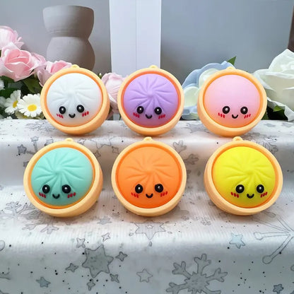 🔥LAST DAY 49% OFF - 🥟Cute Dumpling Pressable Fidget Keychain-touch sensing light